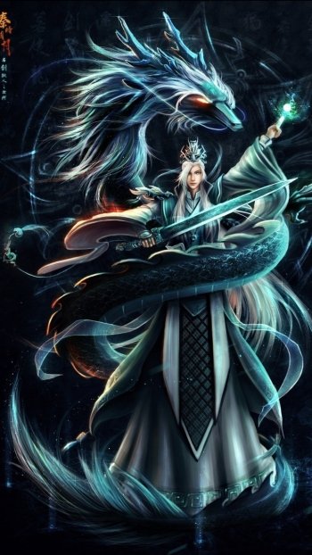 dragon sword fantasy warrior fantasy warrior Phone Wallpaper