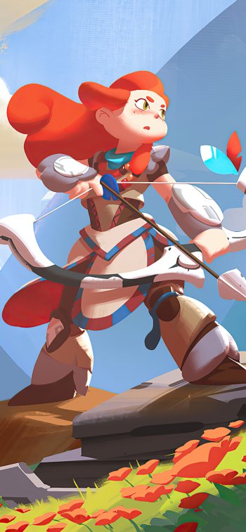 Aloy (Horizon Series) red hair archer video game Horizon Zero Dawn Phone Wallpaper