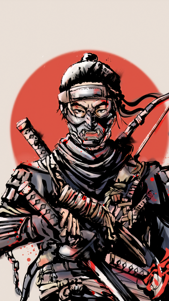 Jin Sakai video game Ghost of Tsushima Phone Wallpaper