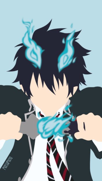 minimalist Blue Exorcist Rin Okumura Anime minimalist anime Phone Wallpaper