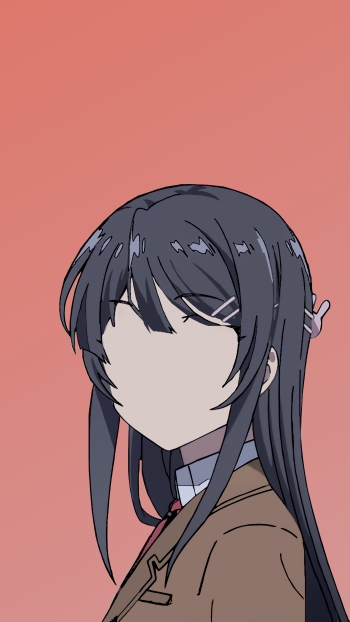 minimalist Mai Sakurajima Rascal Does Not Dream of Bunny Girl Senpai Anime minimalist anime Phone Wallpaper