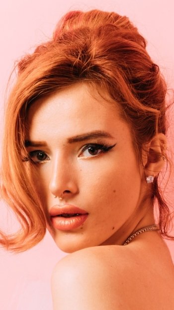 brown eyes redhead face American actress Celebrity Bella Thorne Phone Wallpaper