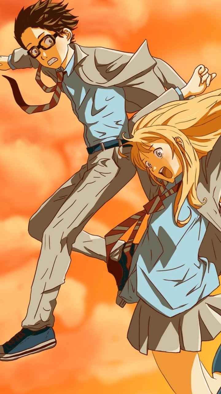 Download Kousei Arima Kaori Miyazono Anime Your Lie In April Phone Wallpaper