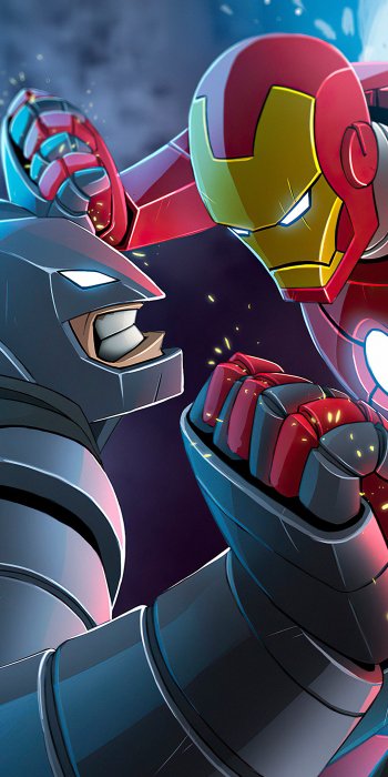 DC Comics Iron Man Batman Comic crossover Phone Wallpaper