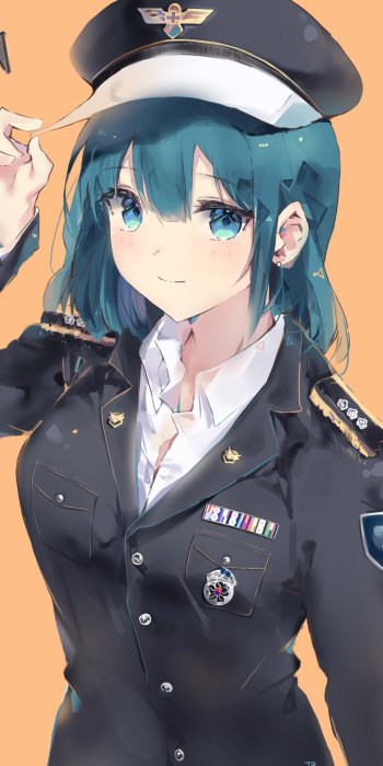 blue eyes blue hair uniform Anime girl anime girl Phone Wallpaper