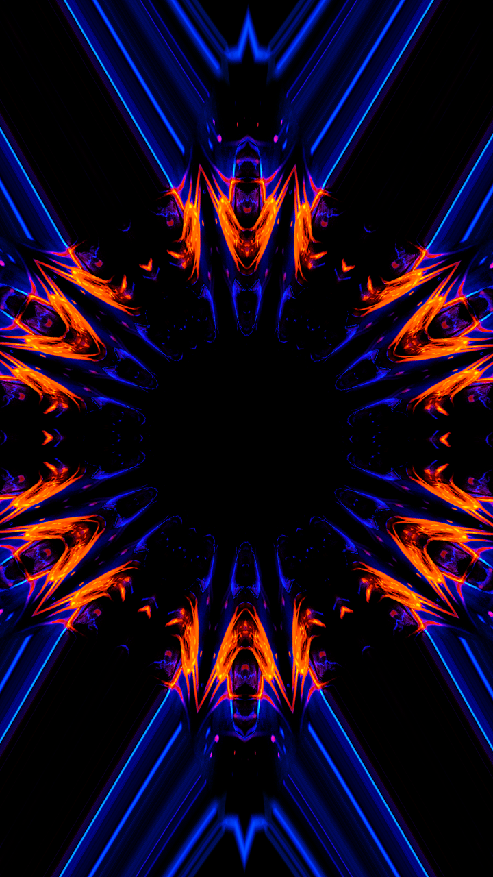 Orange and Blue Kaleidoscope Art by lonewolf6738 by lonewolf6738