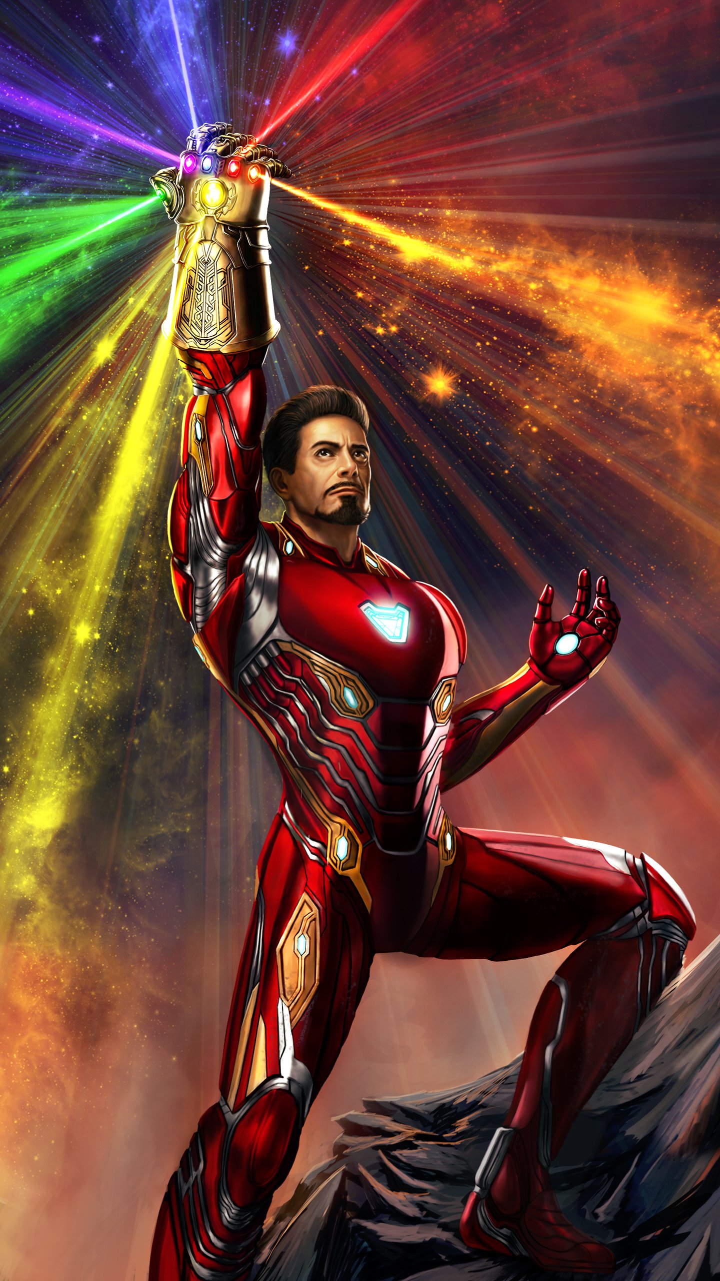 Iron Man Wielding Infinity Gauntlet by buynsanjaa