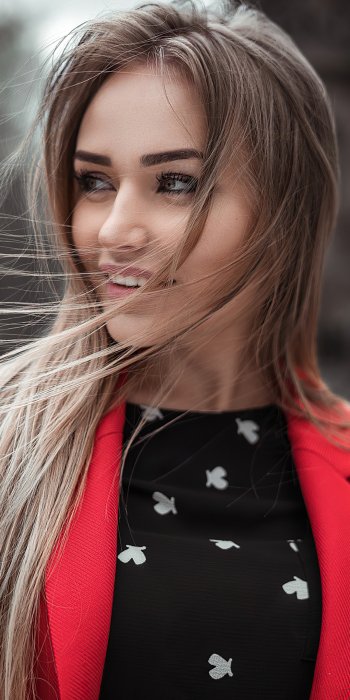 smile long hair blonde woman model Phone Wallpaper