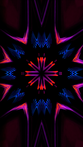  Orange and Blue Kaleidoscope Art by lonewolf6738