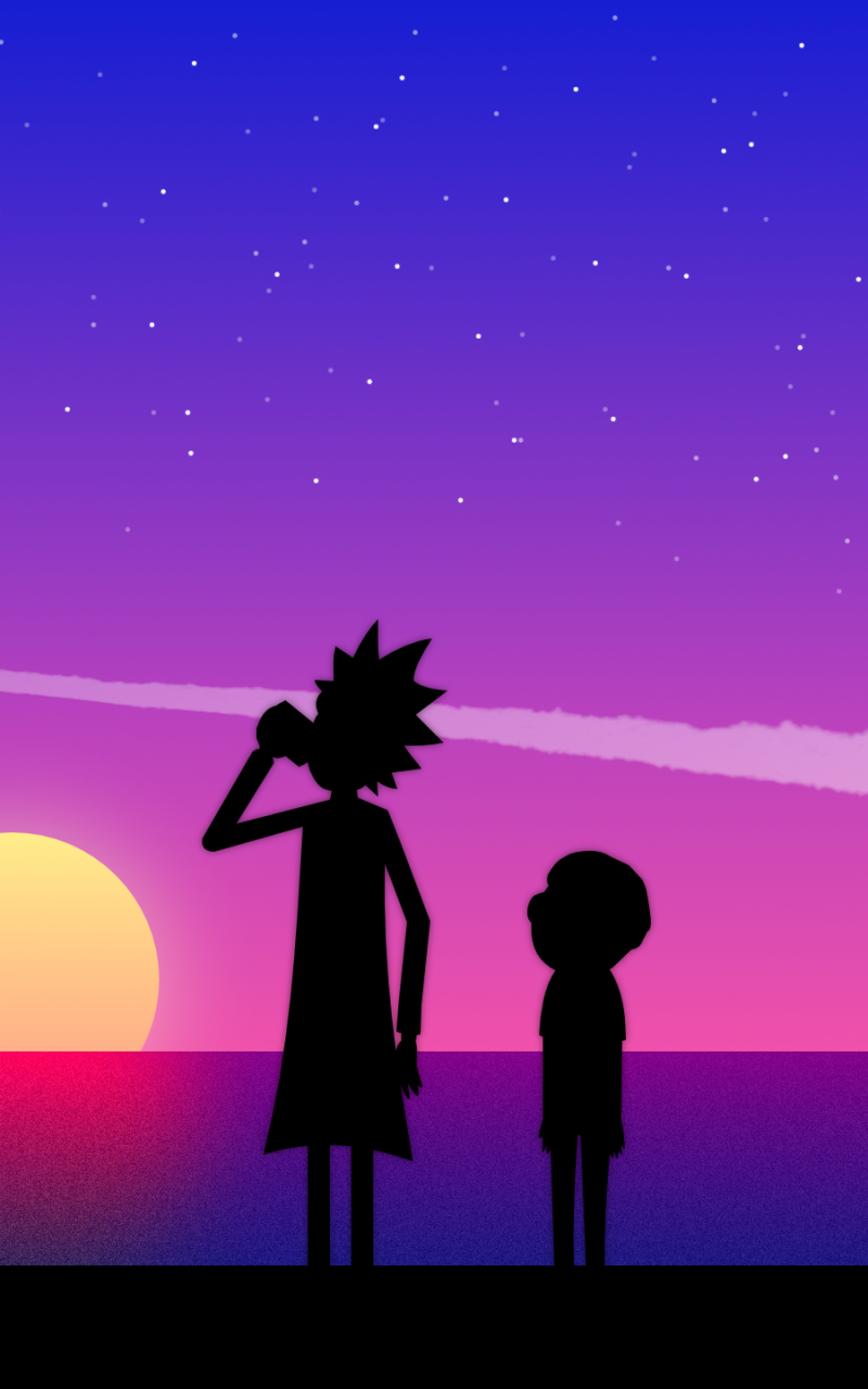 Download Sunset Morty Smith Rick Sanchez TV Show Rick And Morty  Phone Wallpaper