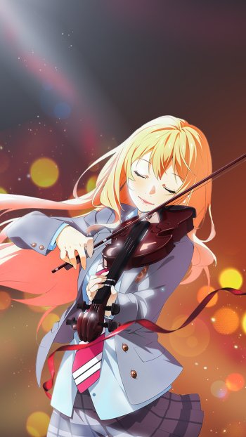 violinist violin Kaori Miyazono Anime Your Lie in April Phone Wallpaper