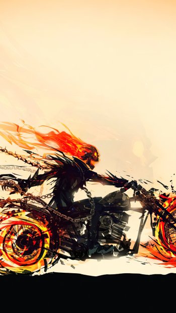 motorcycle Comic Ghost Rider Phone Wallpaper