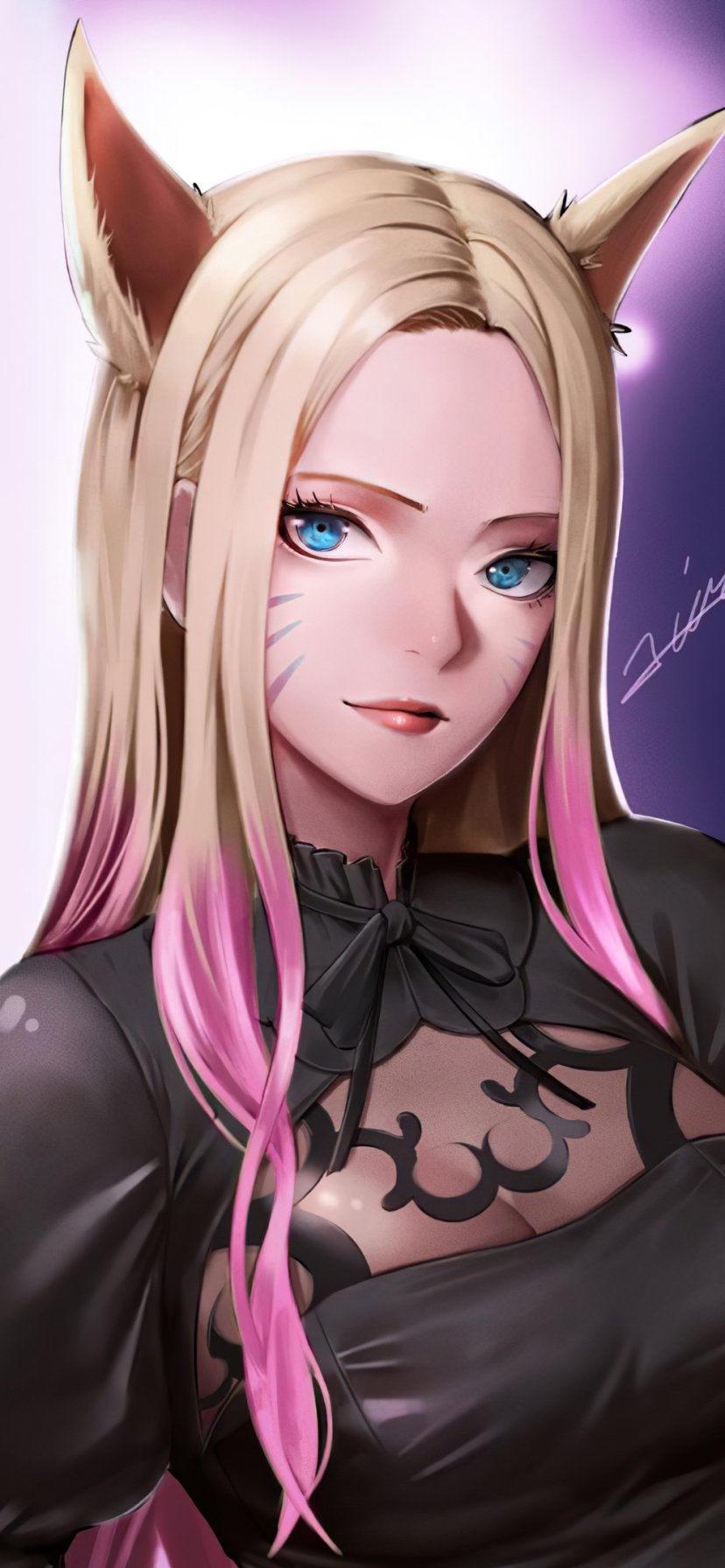 Download Ahri (League Of Legends) Aqua Eyes Animal Ears Video Game League Of Legends Phone Wallpaper