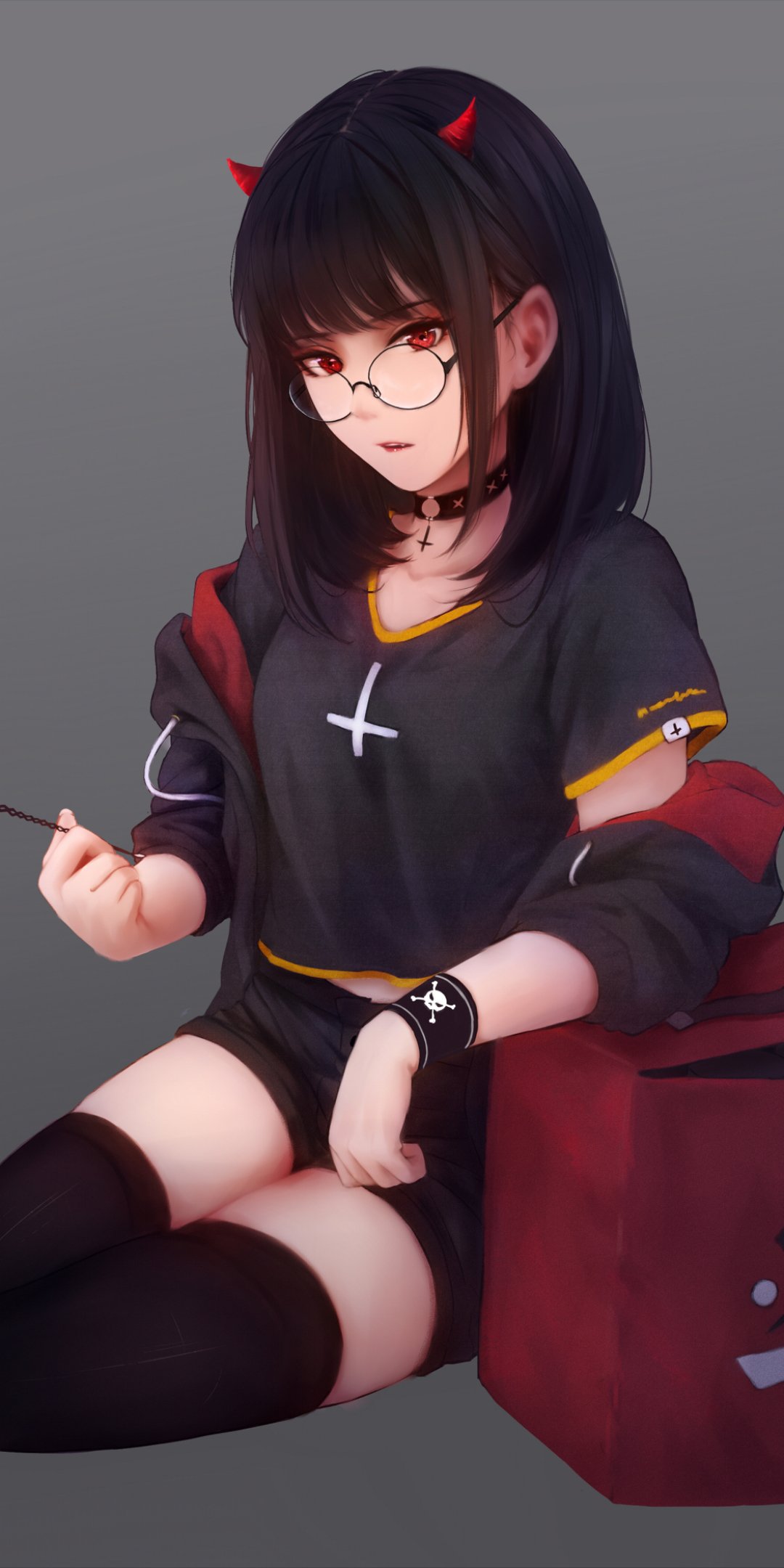 Download Glasses Anime Original Phone Wallpaper