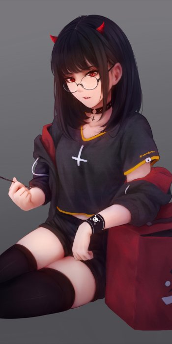 glasses Anime Original Phone Wallpaper