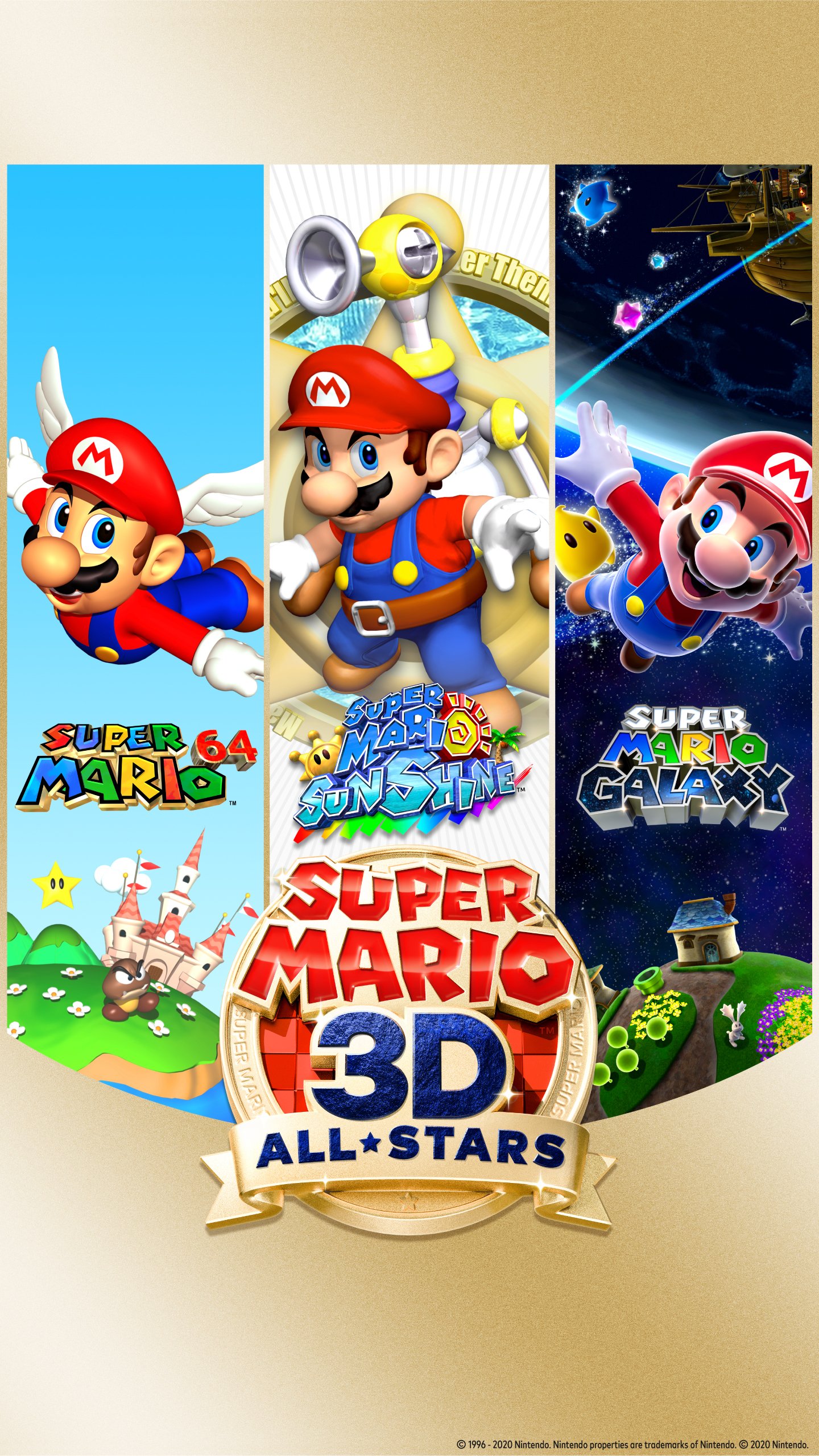 Download Mario Super Mario Galaxy Super Mario Sunshine Super Mario 64 Video Game Super Mario 3D All-Stars Phone Wallpaper