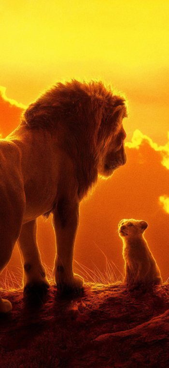 Mufasa (The Lion King) Simba movie The Lion King (2019) Phone Wallpaper