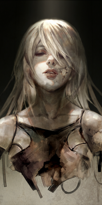white hair short hair YoRHa Type A No.2 YoRHa No.2 Type B video game NieR: Automata Phone Wallpaper