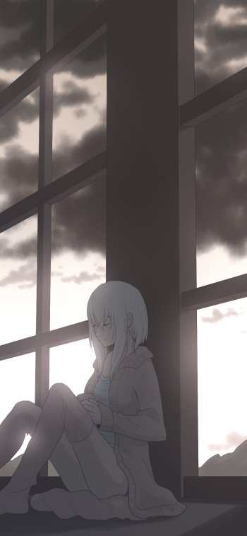 white hair short hair Anime Original Phone Wallpaper