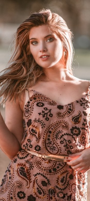 redhead dress woman model Phone Wallpaper
