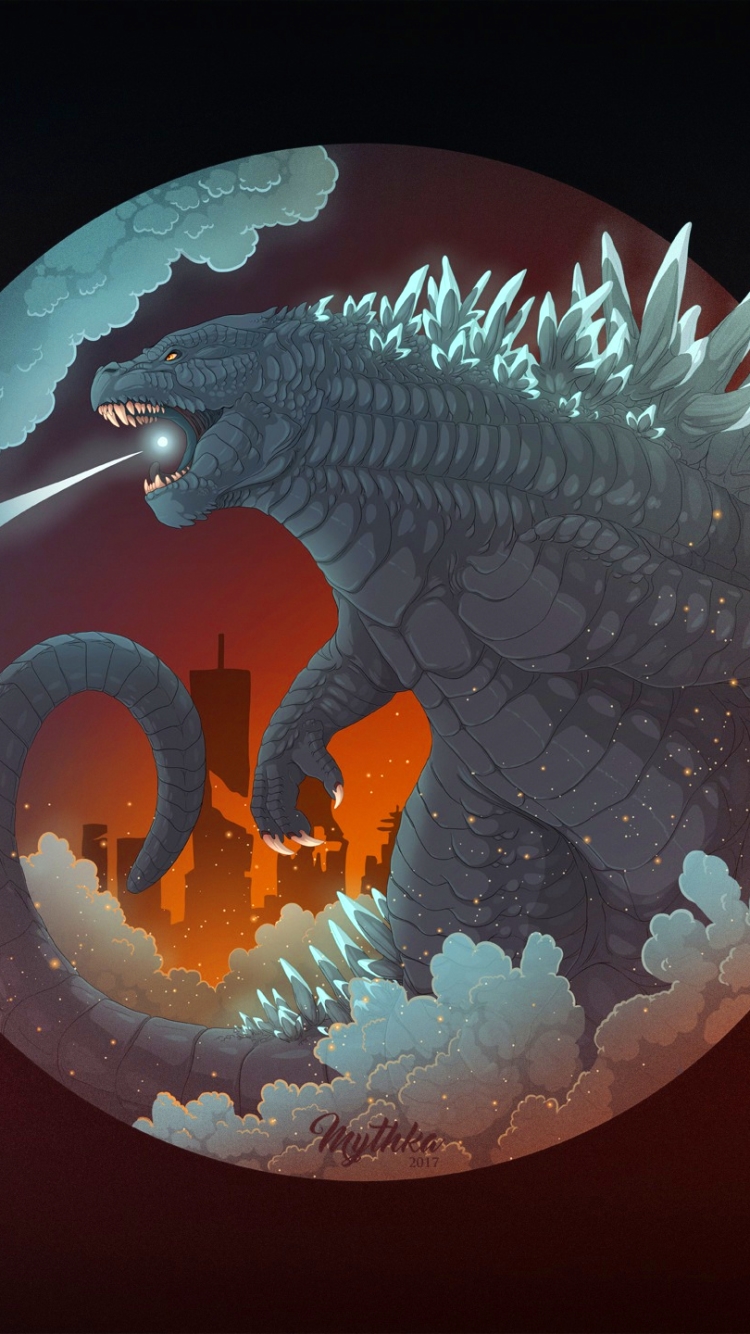 Fantasy Godzilla Phone Wallpaper by Candice Sciortino