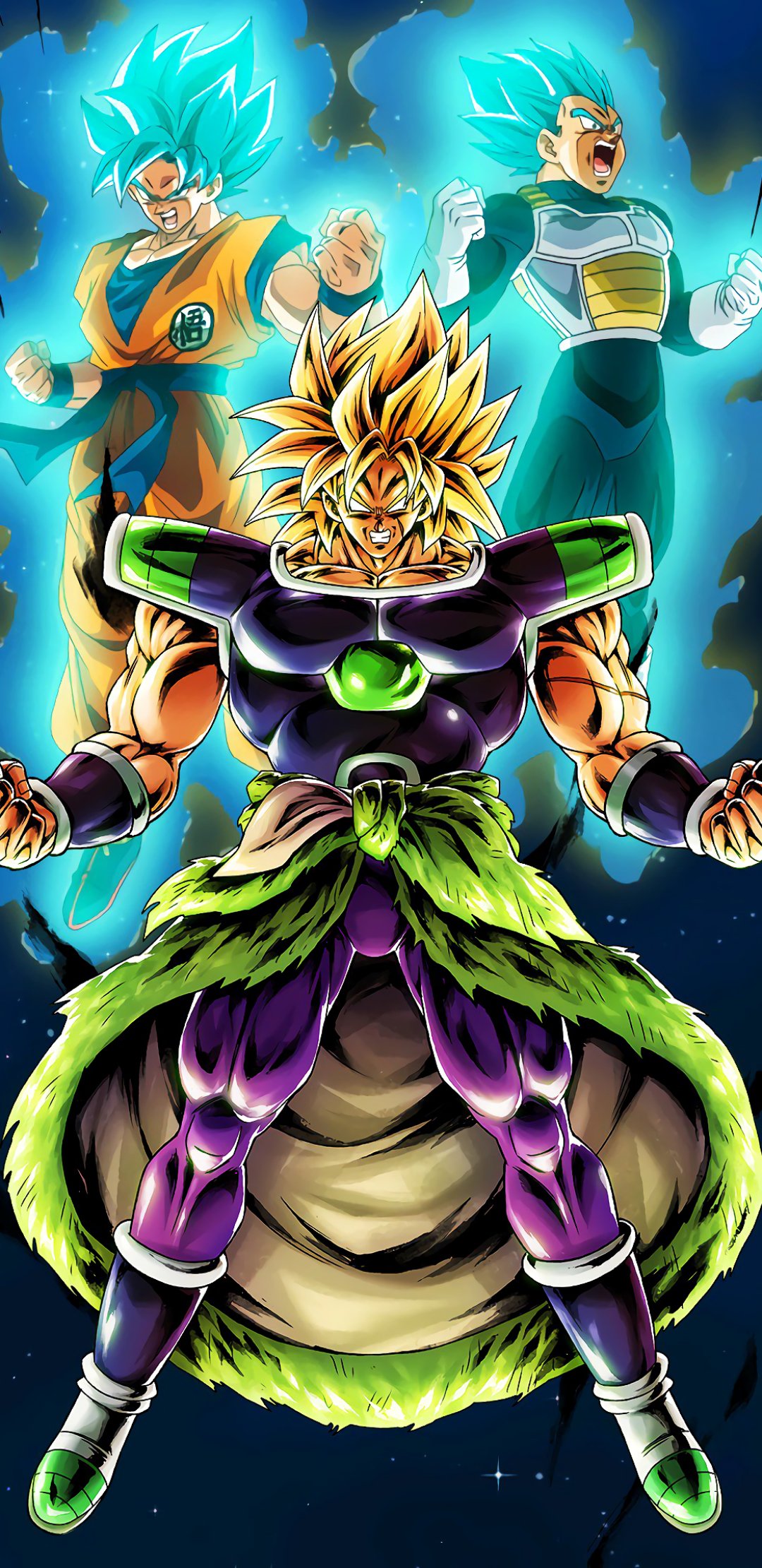 Download Super Saiyan Super Saiyan Blue Goku Vegeta (Dragon Ball) Broly (Dragon Ball) Anime Dragon Ball Super: Broly Goku & Vegeta Phone Wallpaper