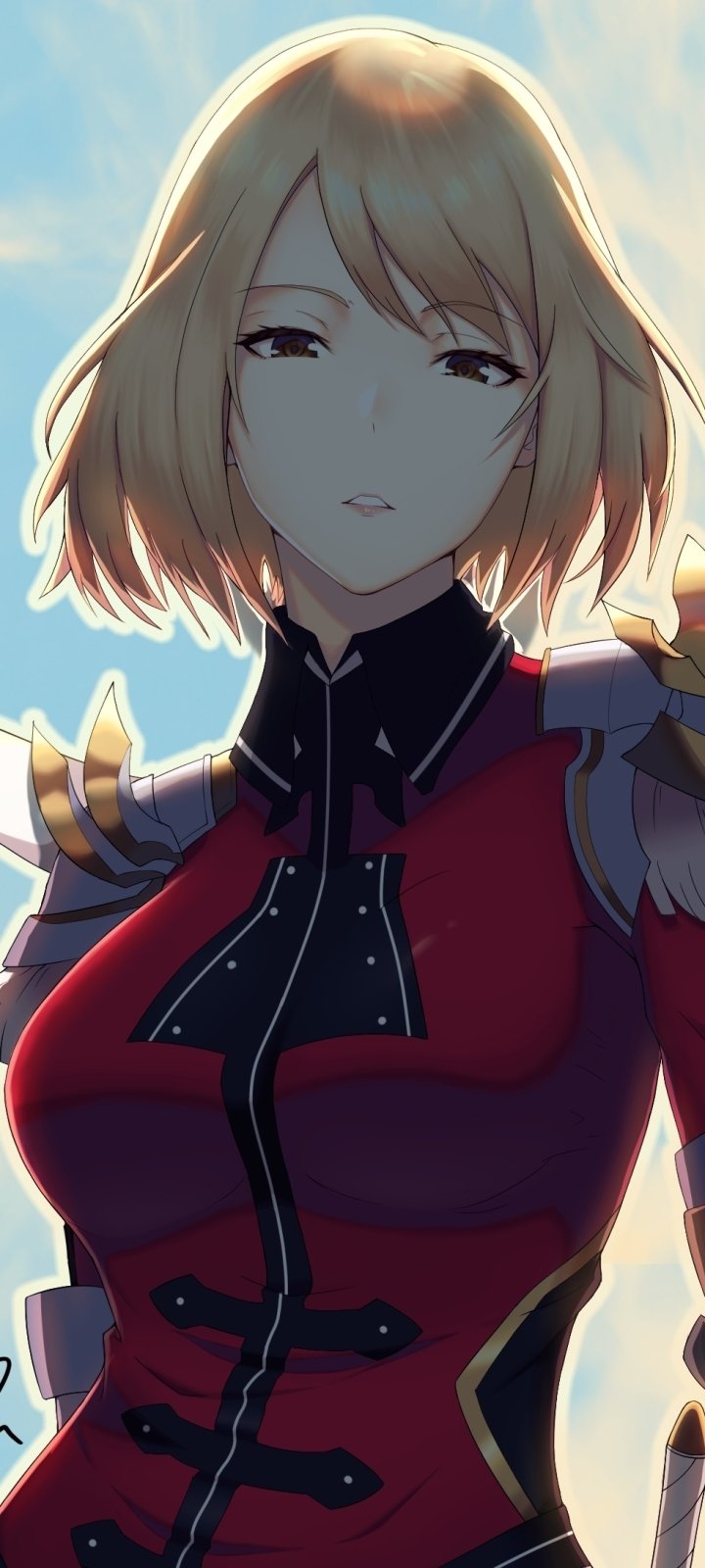 Phone wallpaper of Cha Hae-in from Solo Leveling anime, featuring a close-up of her with soft lighting and detailed shading, compatible with iPhone and Android displays.