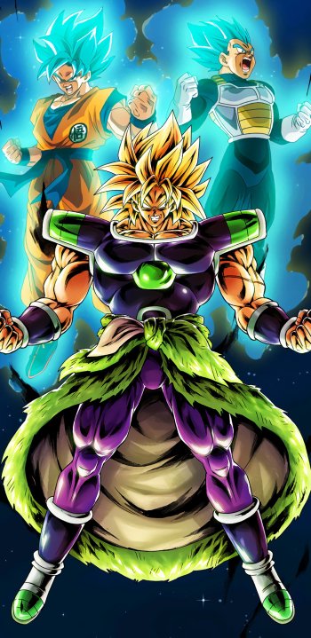  Broly SSJ vs Vegeta and Goku SSB