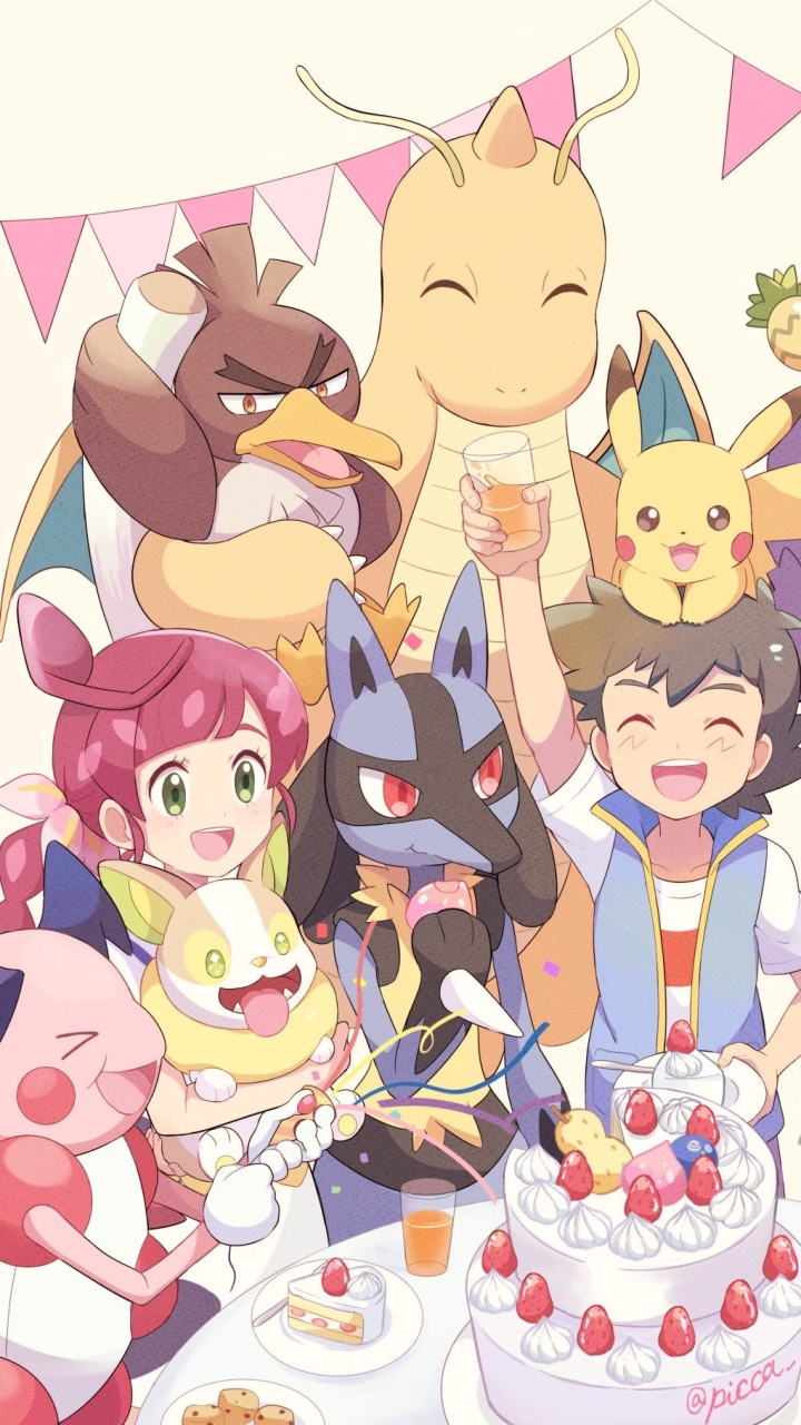 Anime Pokémon Phone Wallpaper by picca_