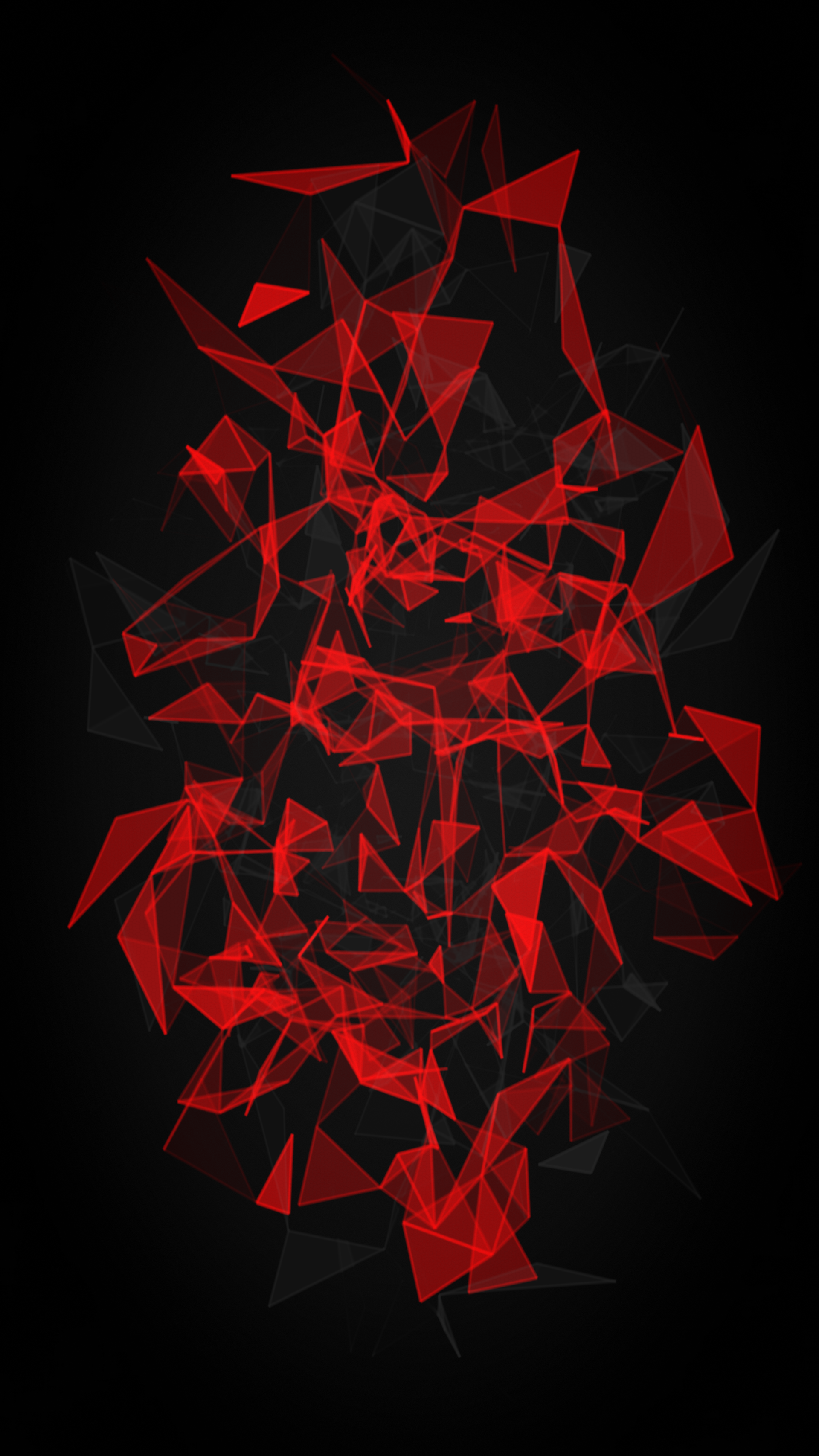 Download Triangle Polygon Black Abstract Red Abstract Black Red And Black Phone Wallpaper by Luke100000