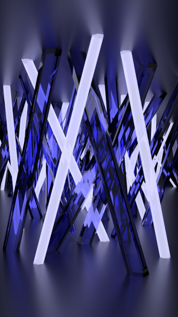 shapes reflection blue crystal glass Abstract 3D abstract blue Abstract glass Phone Wallpaper