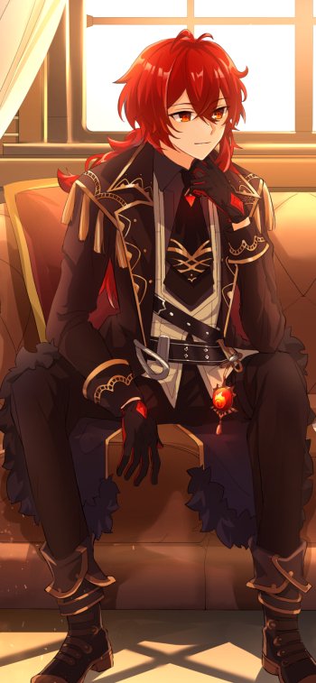 Diluc (Genshin Impact) Lumine (Genshin Impact) video game Genshin Impact Phone Wallpaper