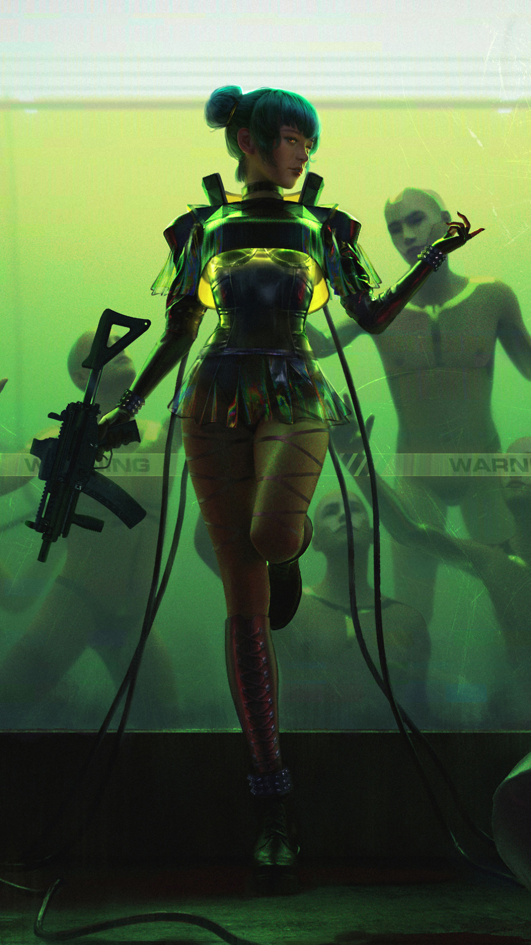 Sci Fi Cyberpunk Phone Wallpaper by AIHONG HUANG