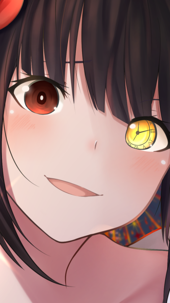 heterochromia face Kurumi Tokisaki Anime Date A Live Phone Wallpaper