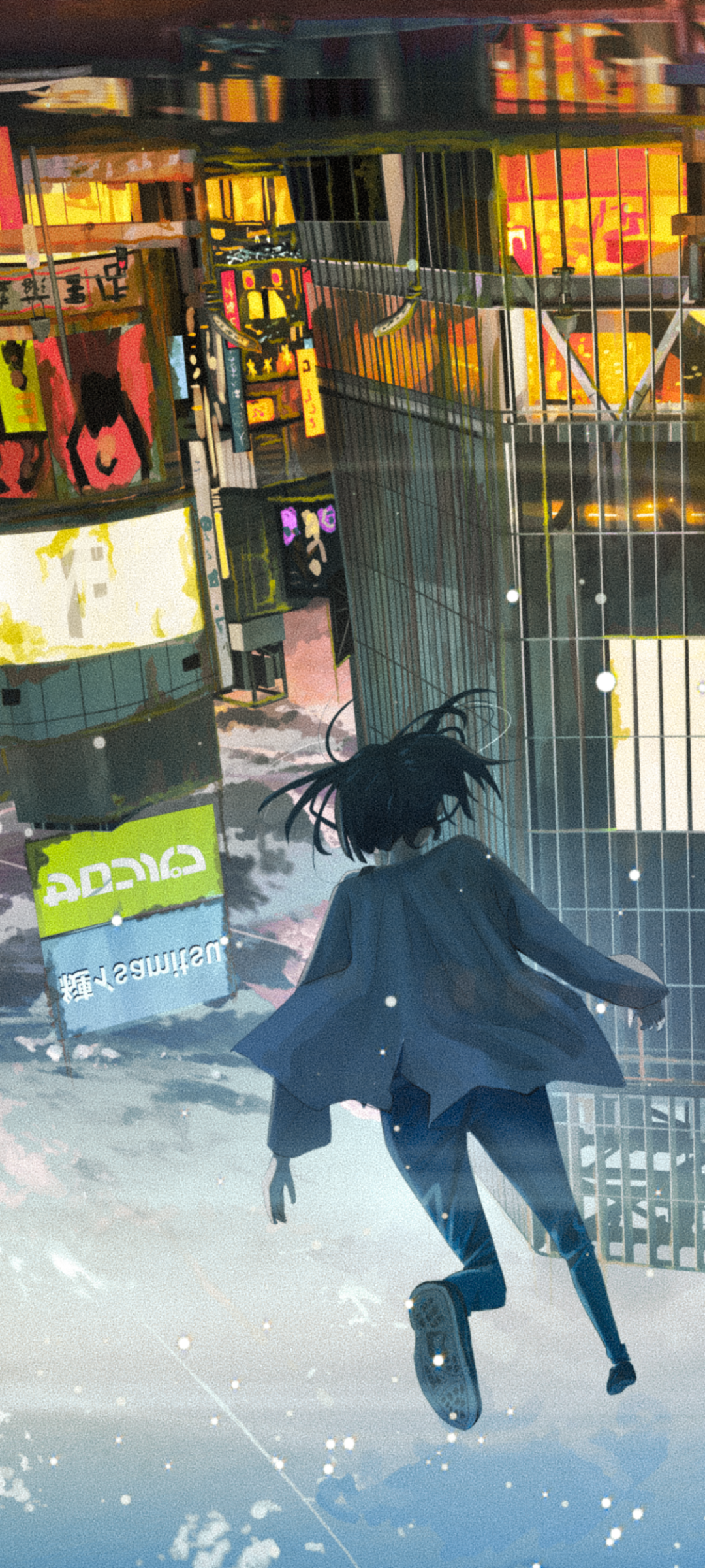 Anime City Phone Wallpaper by banishment