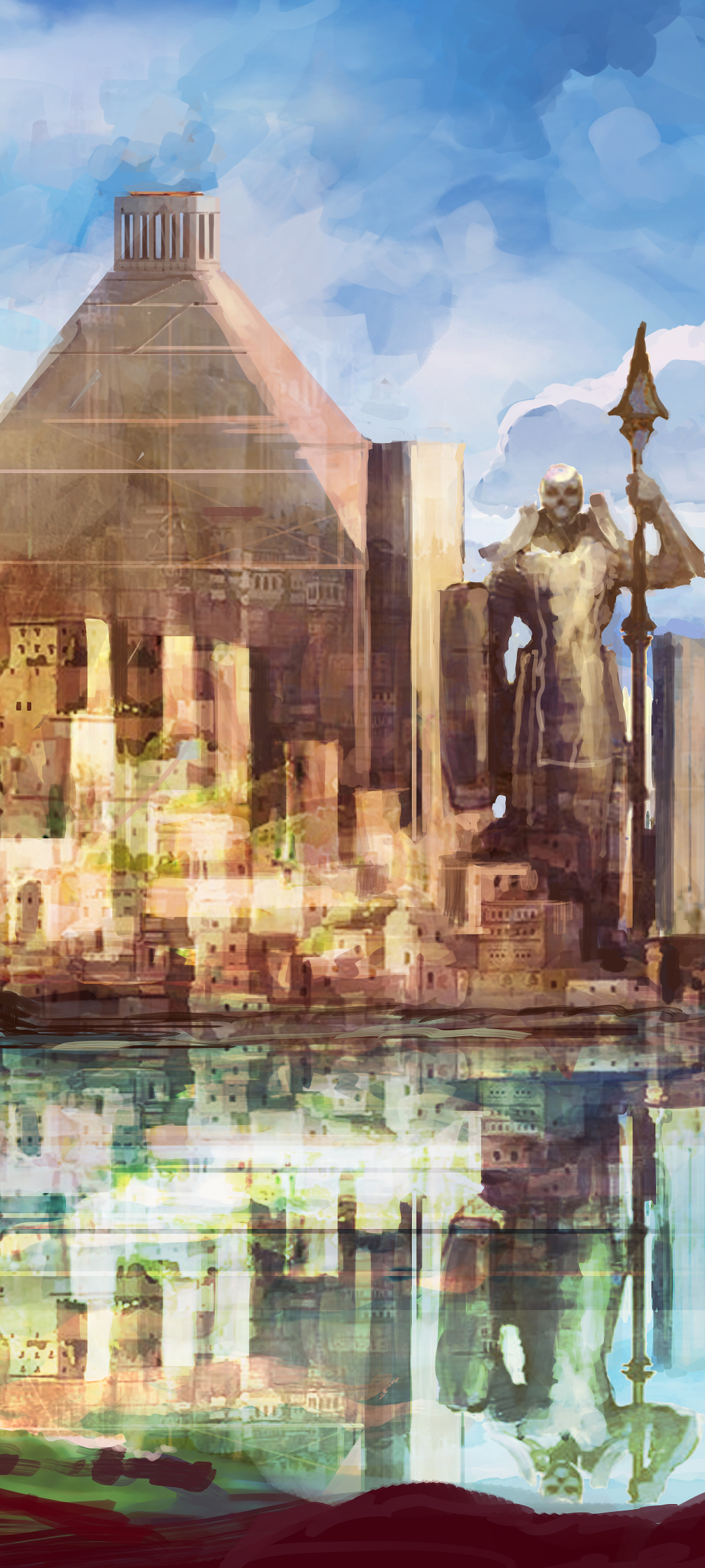 Fantasy City Phone Wallpaper by Matias Trabold Rehren