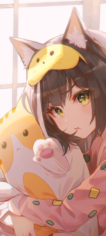 animal ears green eyes Karyl Momochi Anime Princess connect! Re:Dive Phone Wallpaper