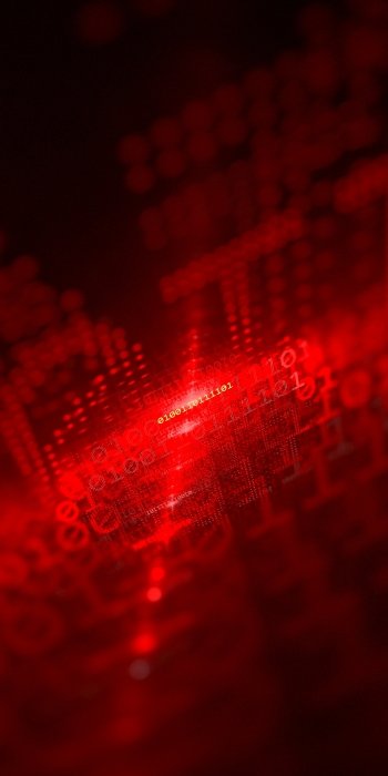 binary red code technology artistic Phone Wallpaper