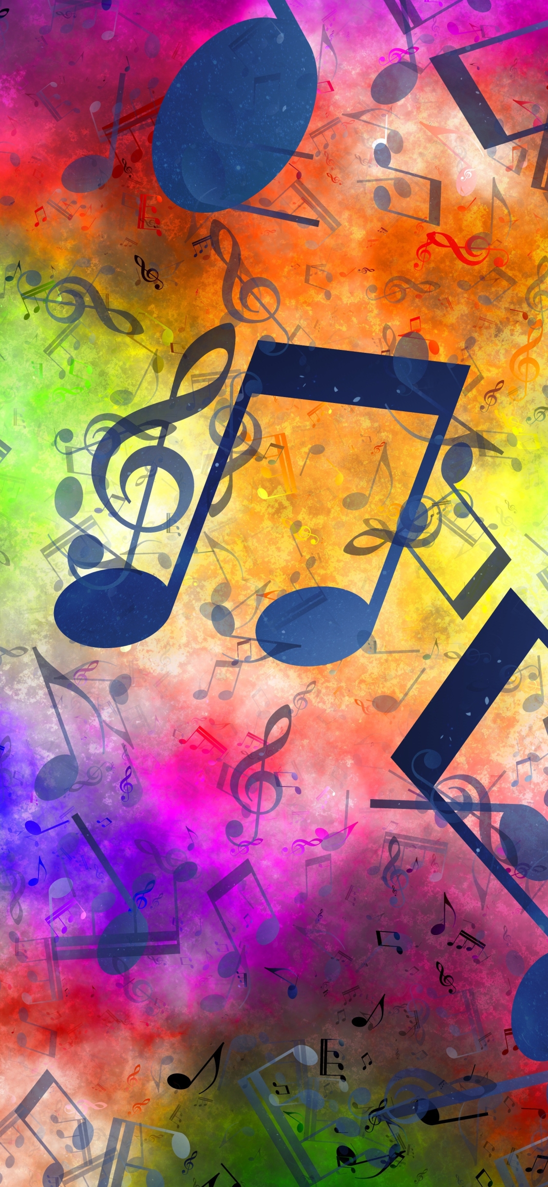 Download Colourful Musical Note 8K Phone Wallpaper