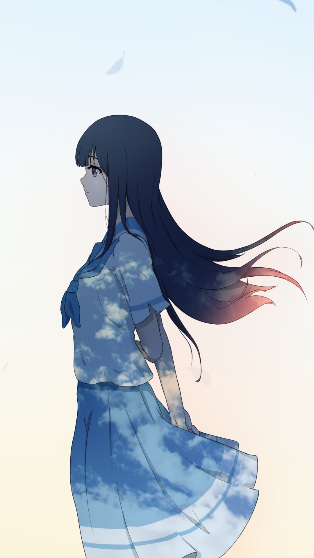 Download Blue Hair Long Hair School Uniform Mizore Yoroizuka Anime Liz And The Blue Bird Phone Wallpaper