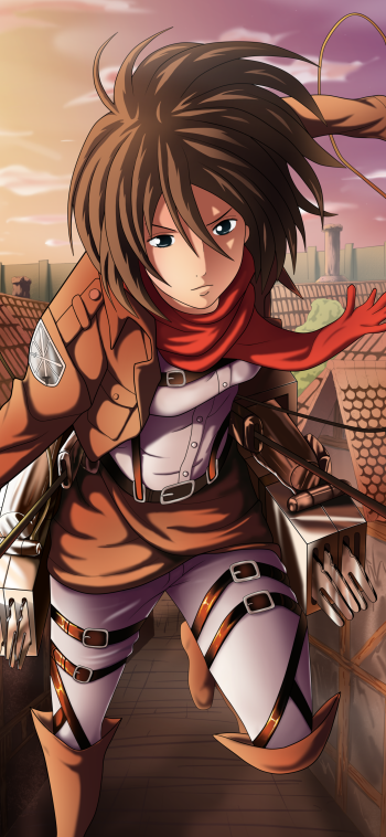 Mikasa Ackerman Attack on Titan Anime Phone Wallpaper