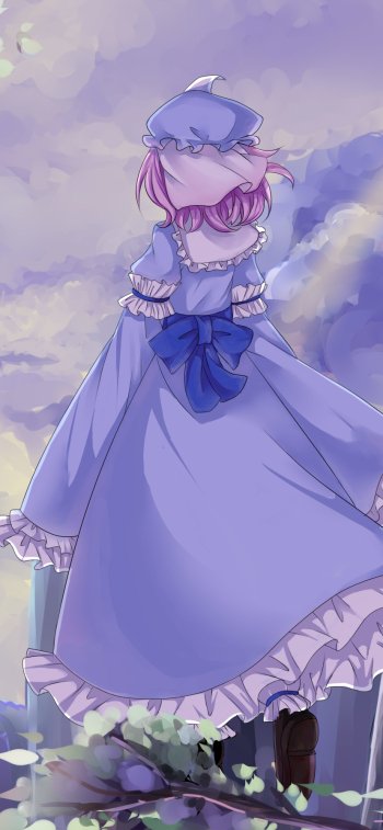 Yuyuko Saigyouji Anime Touhou Phone Wallpaper