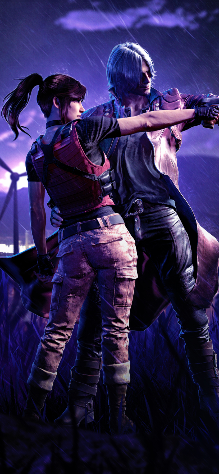 Claire Redfield and Dante shooting zombies by LitoPerezito