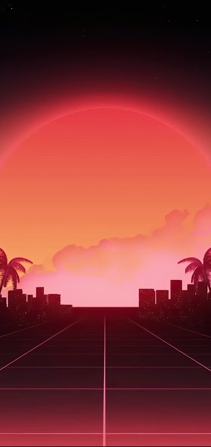 Download Artistic Retrowave Phone Wallpaper