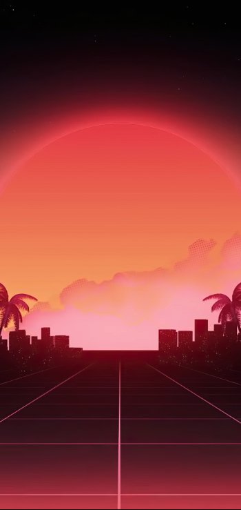 artistic retrowave Phone Wallpaper