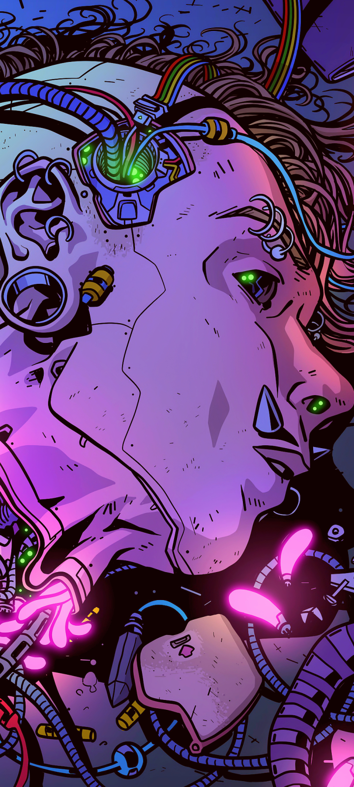 Sci Fi Cyberpunk Phone Wallpaper by Alex Steven Martin