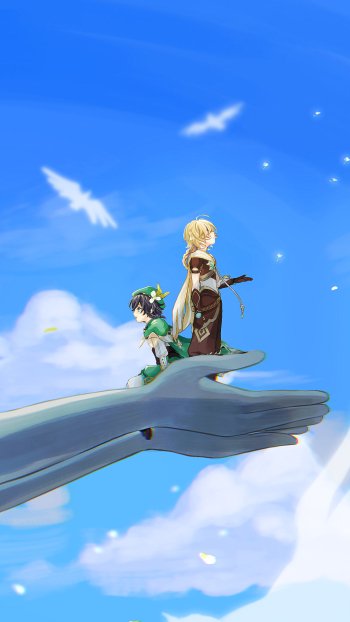 Venti (Genshin Impact) Aether (Genshin Impact) video game Genshin Impact Phone Wallpaper
