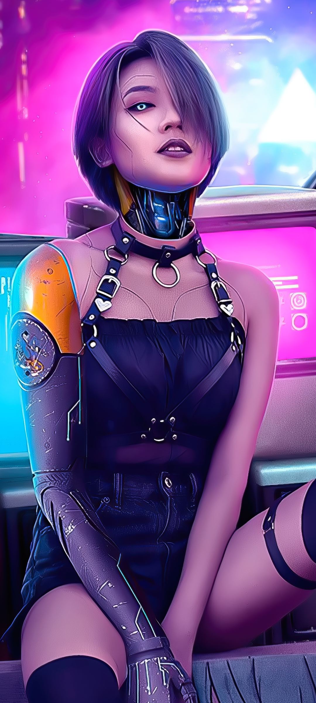 Sci Fi Cyberpunk Phone Wallpaper - Mobile Abyss