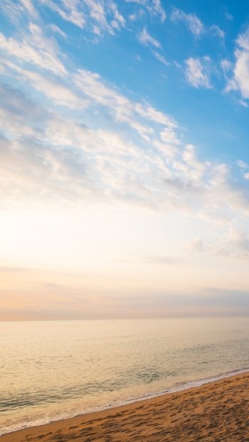 sky horizon ocean sand nature beach Phone Wallpaper