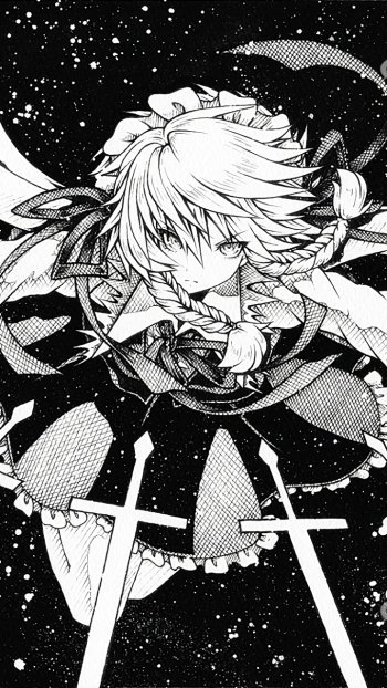 Sakuya Izayoi Anime Touhou Phone Wallpaper